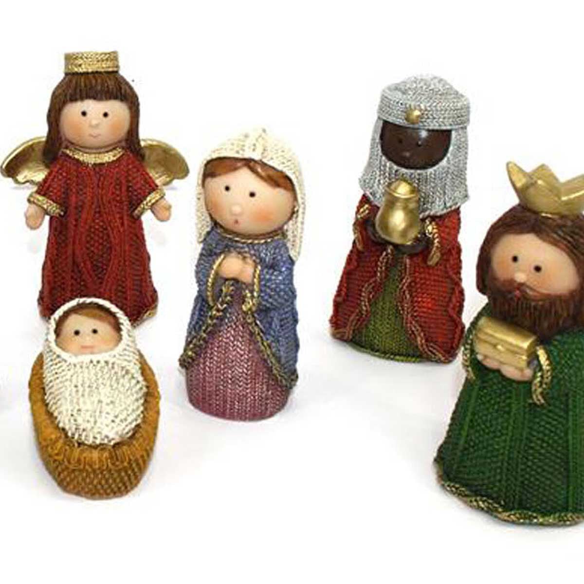 Conjunto de 8 figuras em resina para presépio, , large