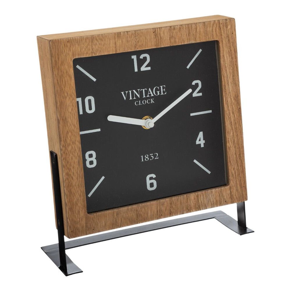 Relógio de mesa castanho em mdf, , large