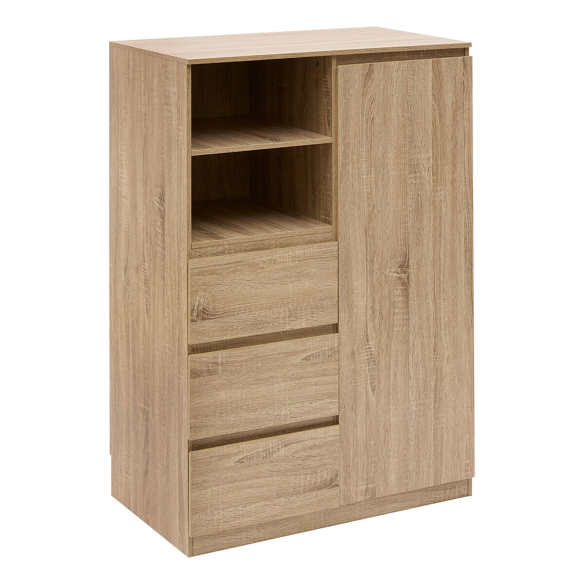 Armario con 3 cajones beige 115cm, , large