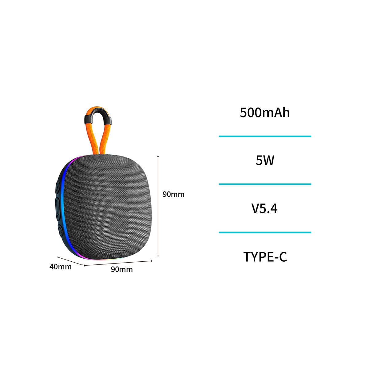 Coluna Bluetooth 5W Preta, , large
