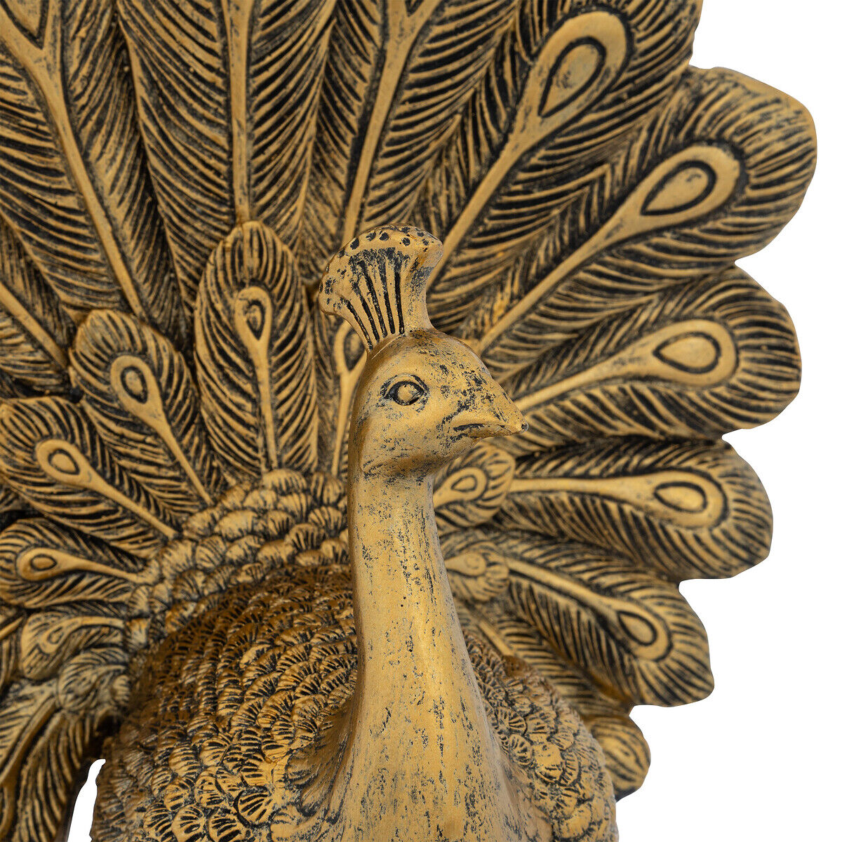 Estátua pavão WILD ROMANCE dourada 27cm, , large