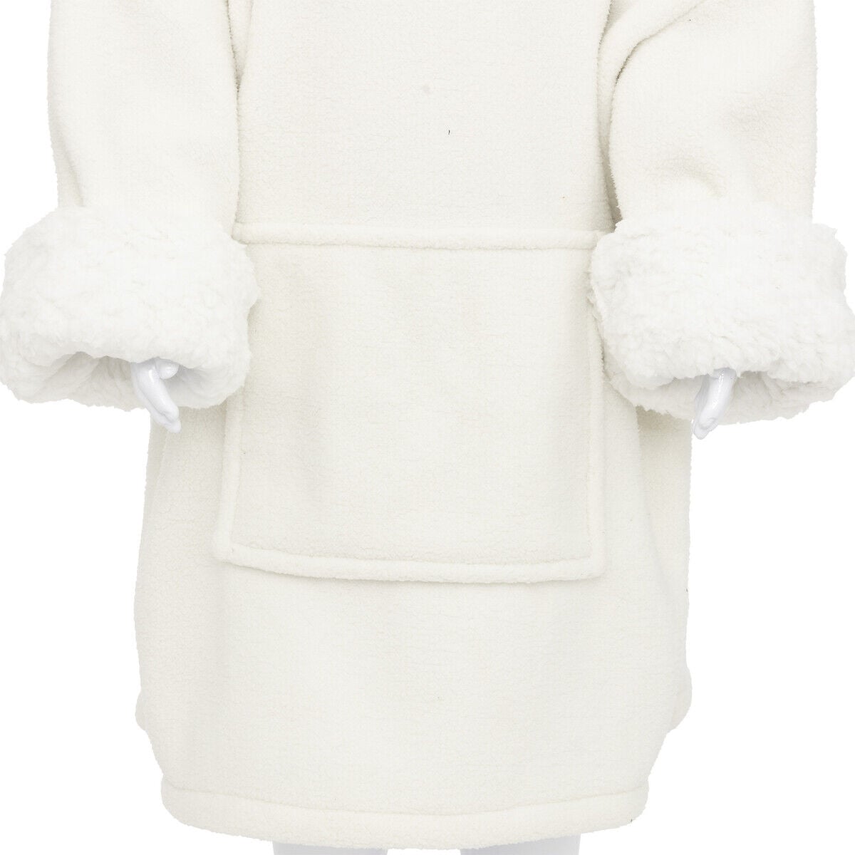 Manta camsiola branco com capuz ovelha, , large