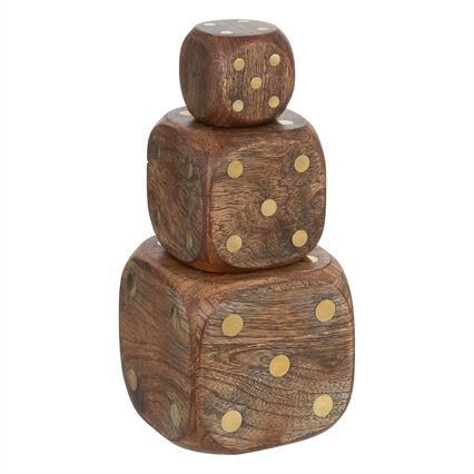 Conjunto de 3 dados decorativos ROGER 10x10cm, , large
