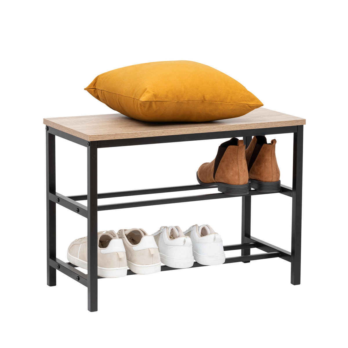 Shoe rack ALIAJ with tiers and shelf, , large