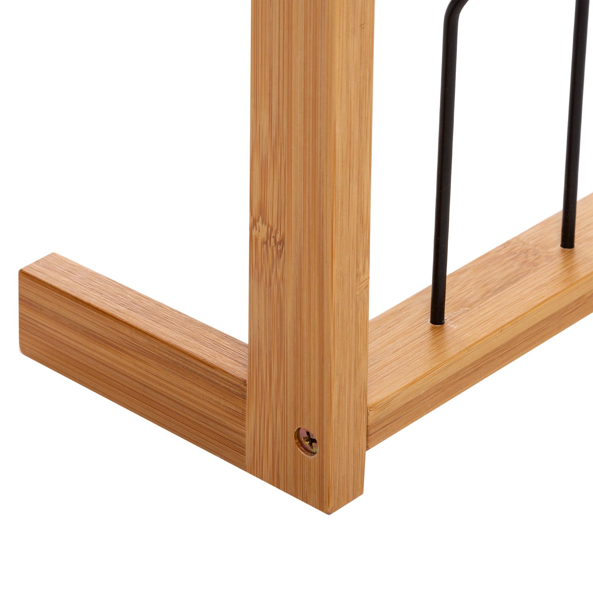 Sapateira para porta em bambu e metal, , large