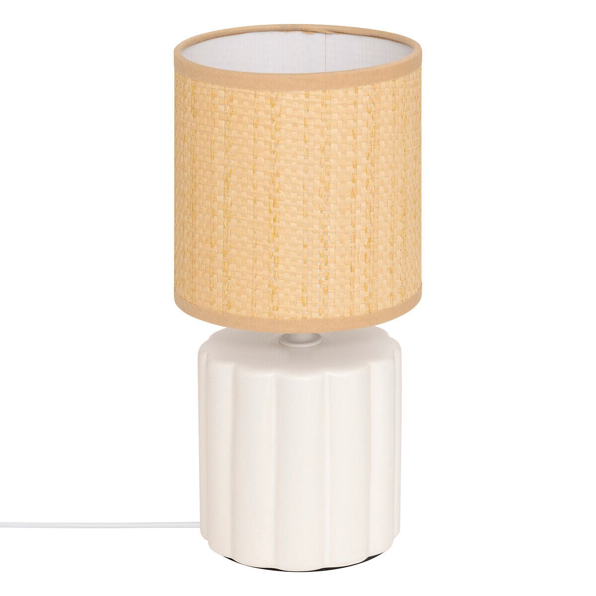 Candeeiro de mesa TYLIA branco em cerâmica, , large