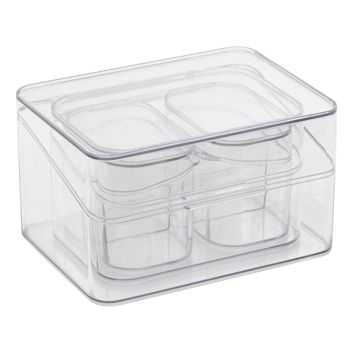 Organizador com 4 compartimentos transparente, , large
