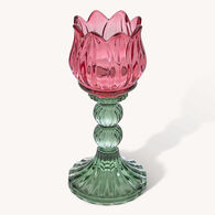 Candelabro FLEUR DE ROSE  de vidrio 17cm