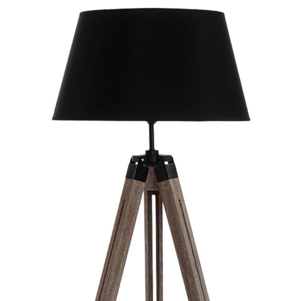 Candeeiro de pé RUNO preto com tripé 145cm, , large