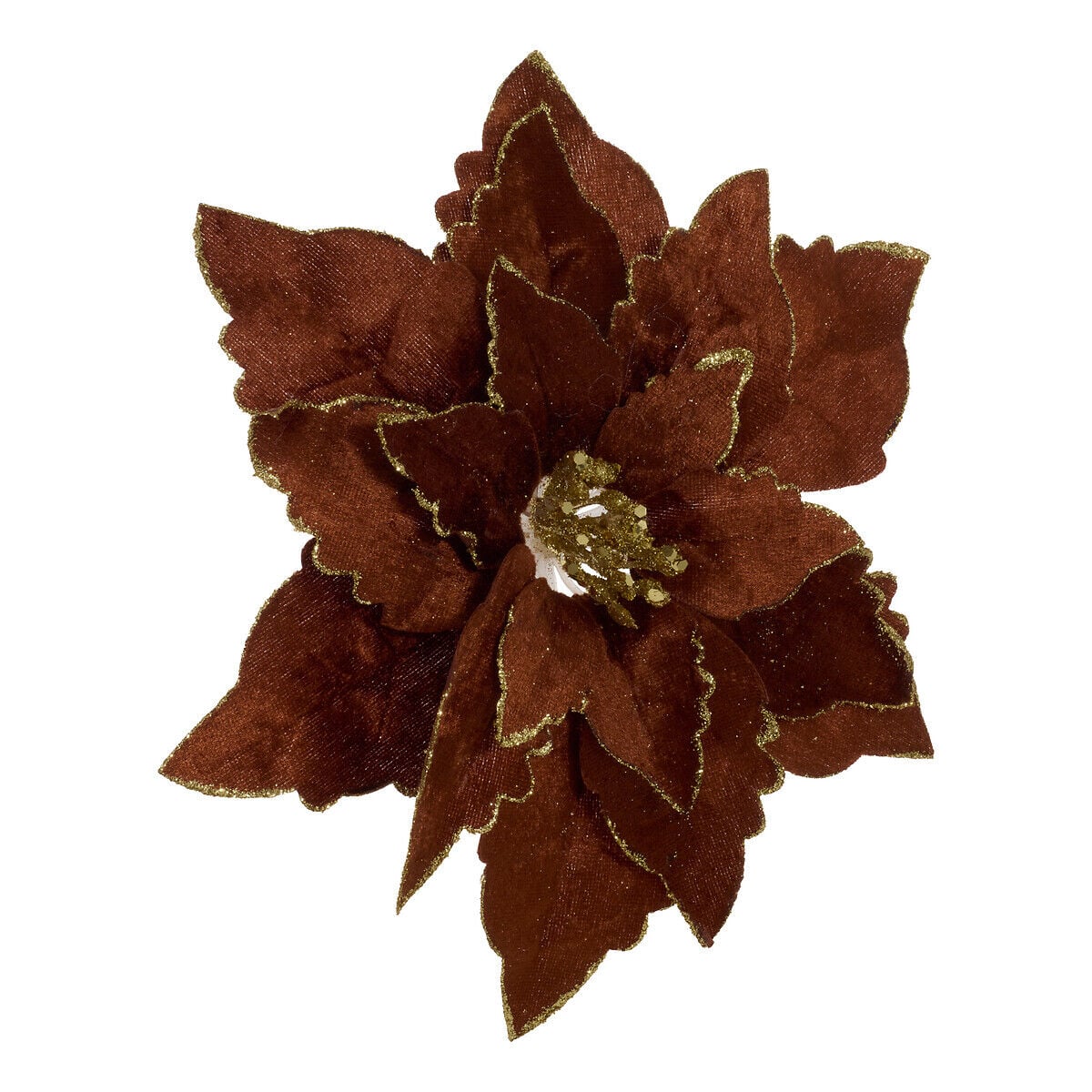 Flor poinsettia em veludo cobre 24cm, , large