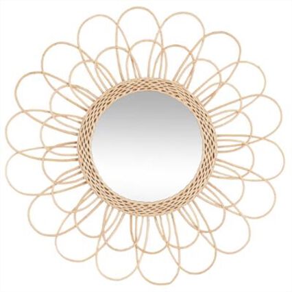 Espelho de parede flor rattan 56cm, , large