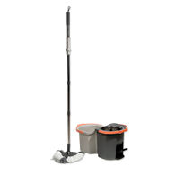 Sistema cubo doble con pedal y fregona giratoria 