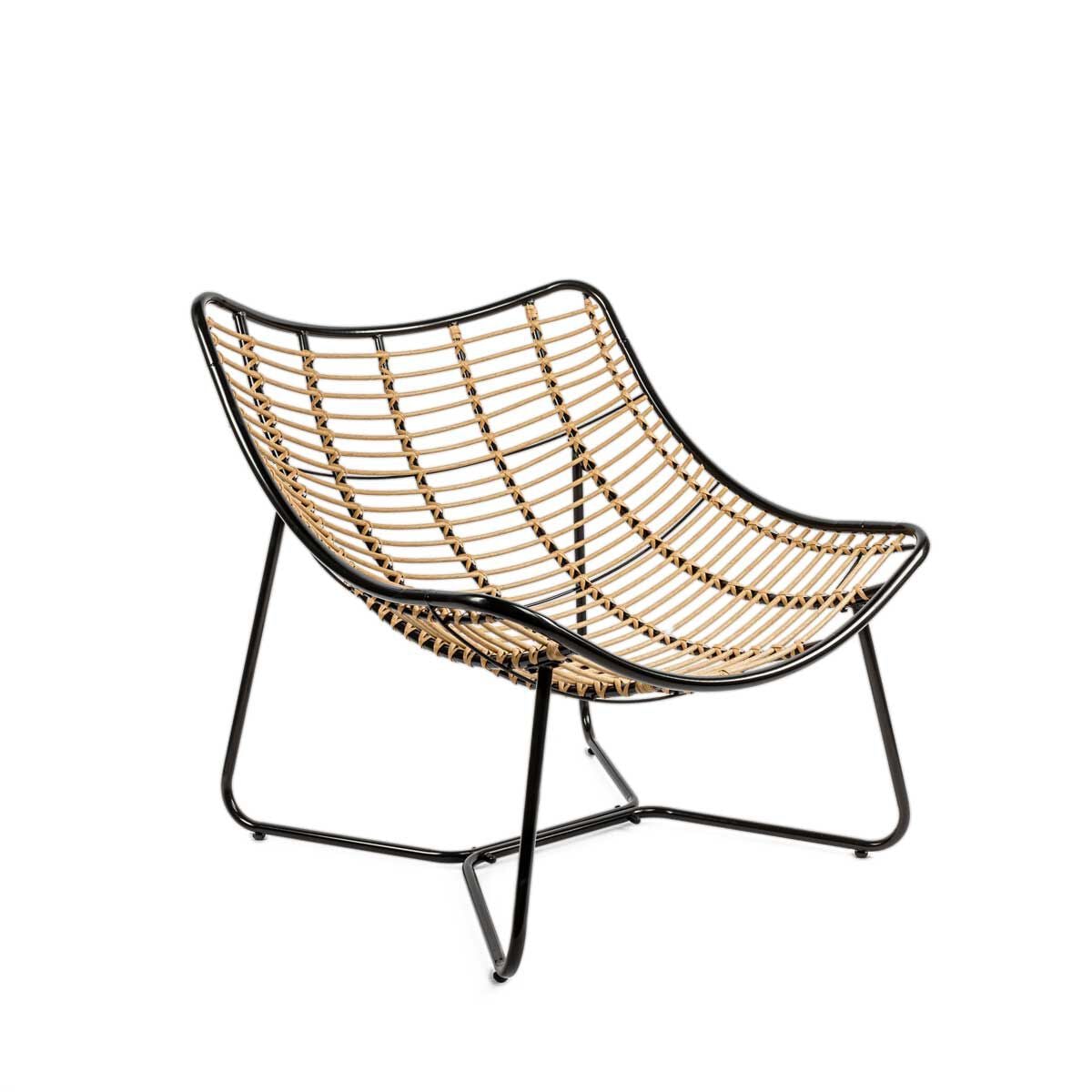 Cadeirão RELAX bubble em metal e rattan com almofada, , large