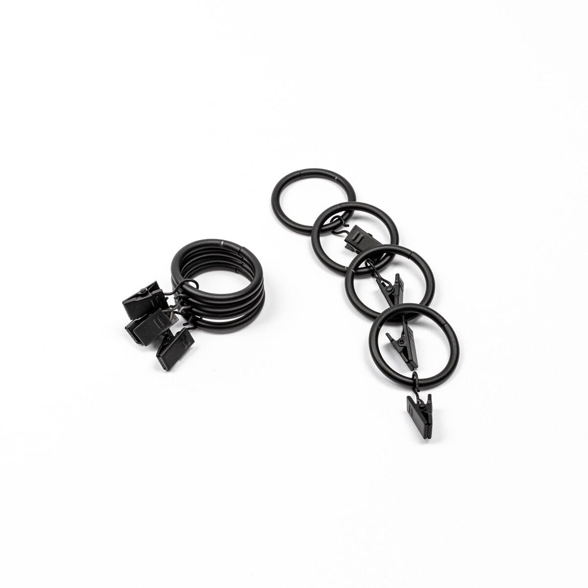 Conjunto de 8 argolas com mola preto mate d20cm, , large