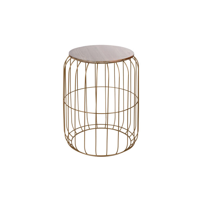 Side table FLYO gold in metal and wood, , large