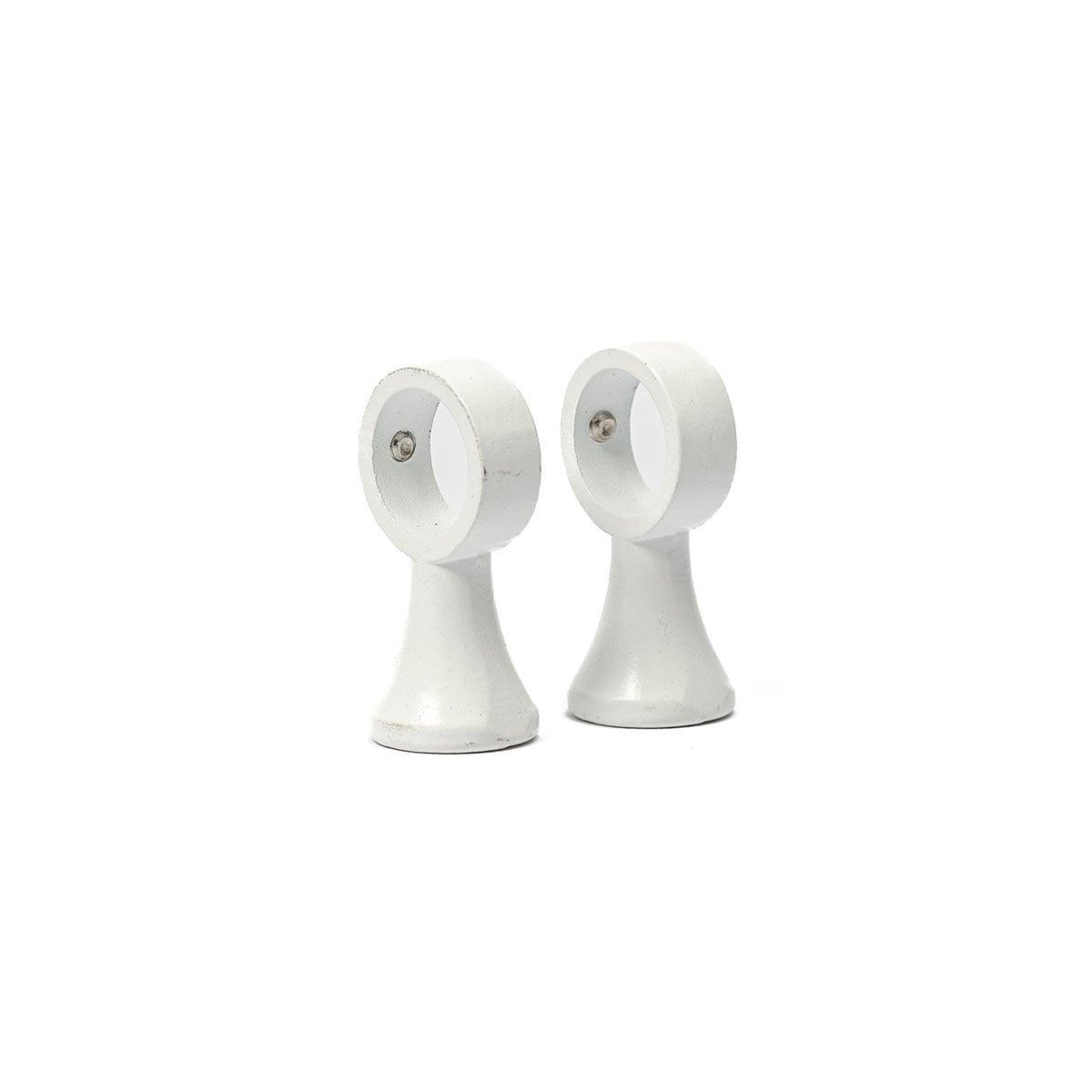 Conjunto de 2 suportes simples brancos para varão, , large