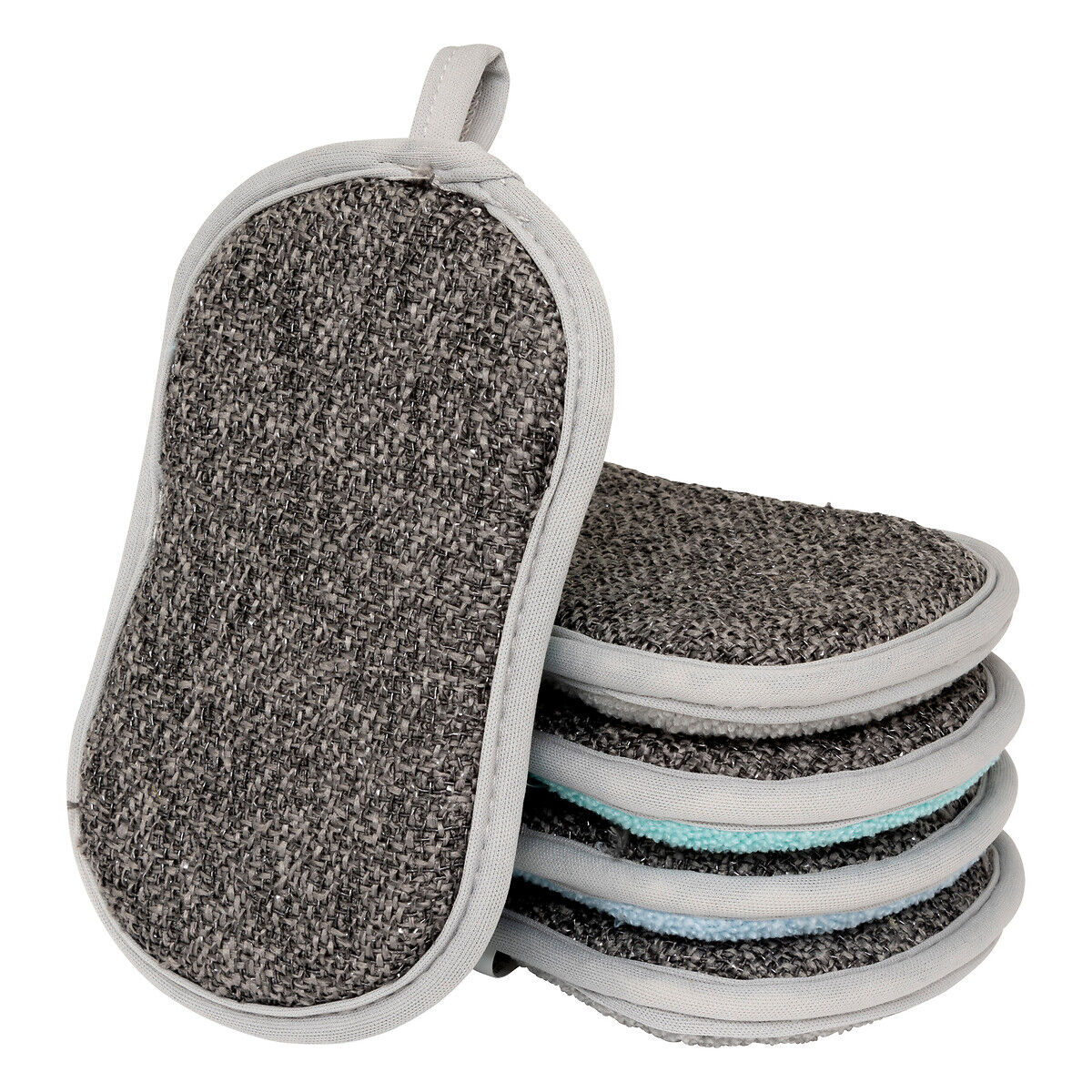 Conjunto de 5 esponjas em microfibra dupla face, , large