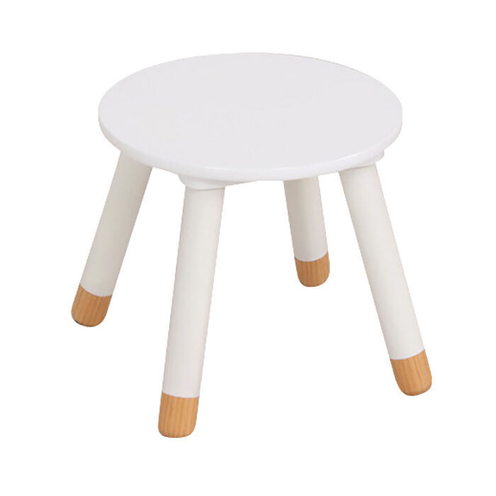 Tamborete DOUCEUR branco 26,5x24x24cm, , large