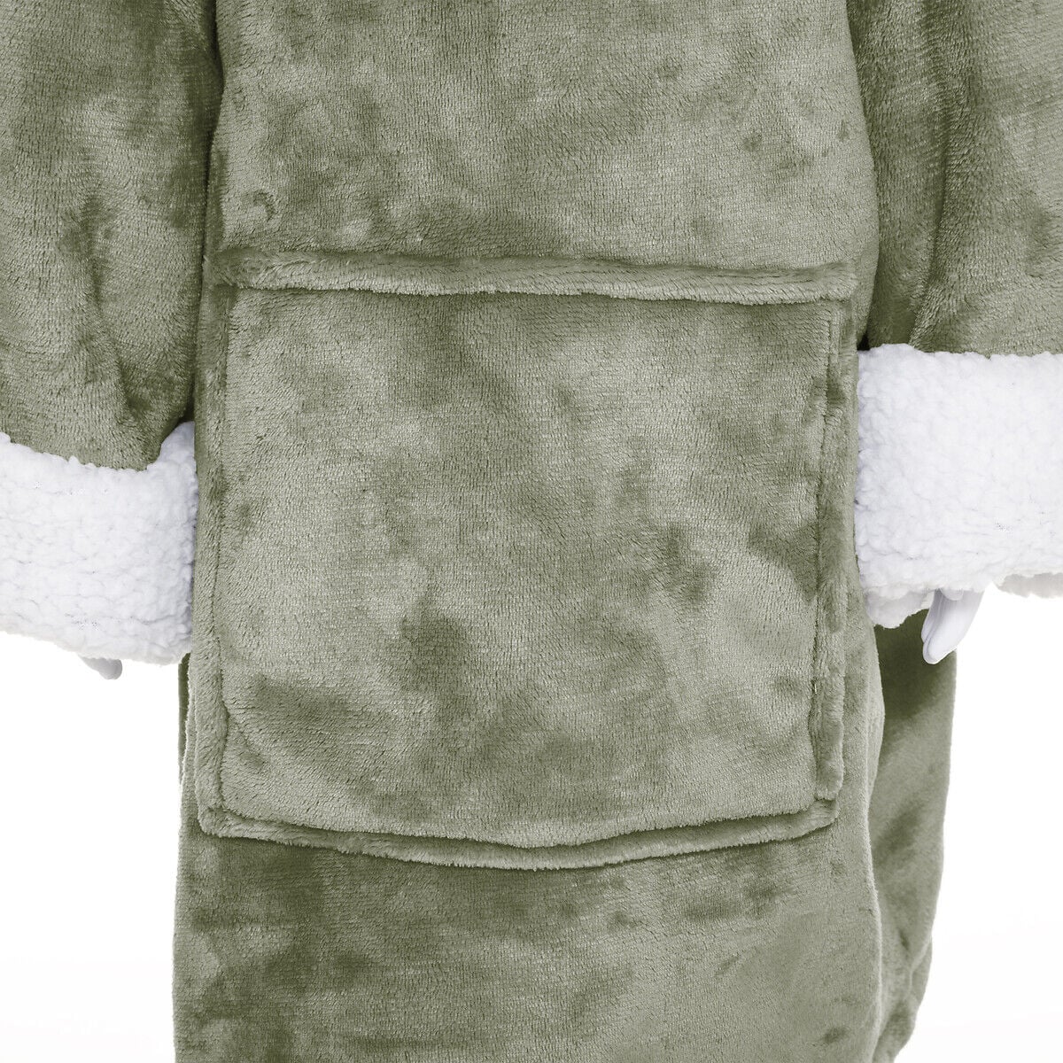 Manta camisola com capuz cinza verde 3-10 anos, , large