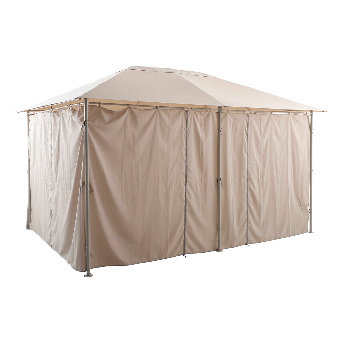 Pérgola SANTORINI argile/lin com cortinas 3x4m, , large