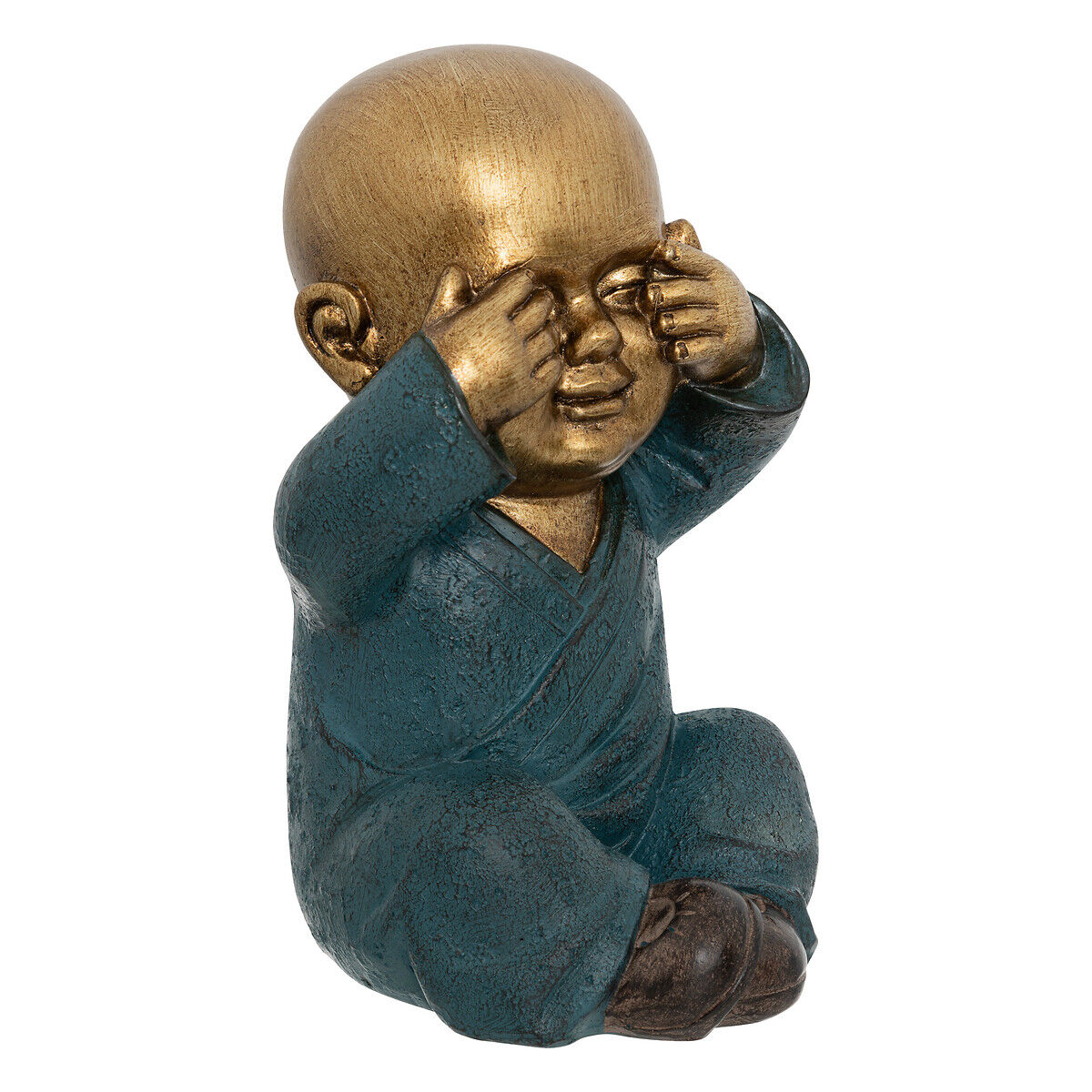 Estátua de buda cego JIL em resina azul, , large