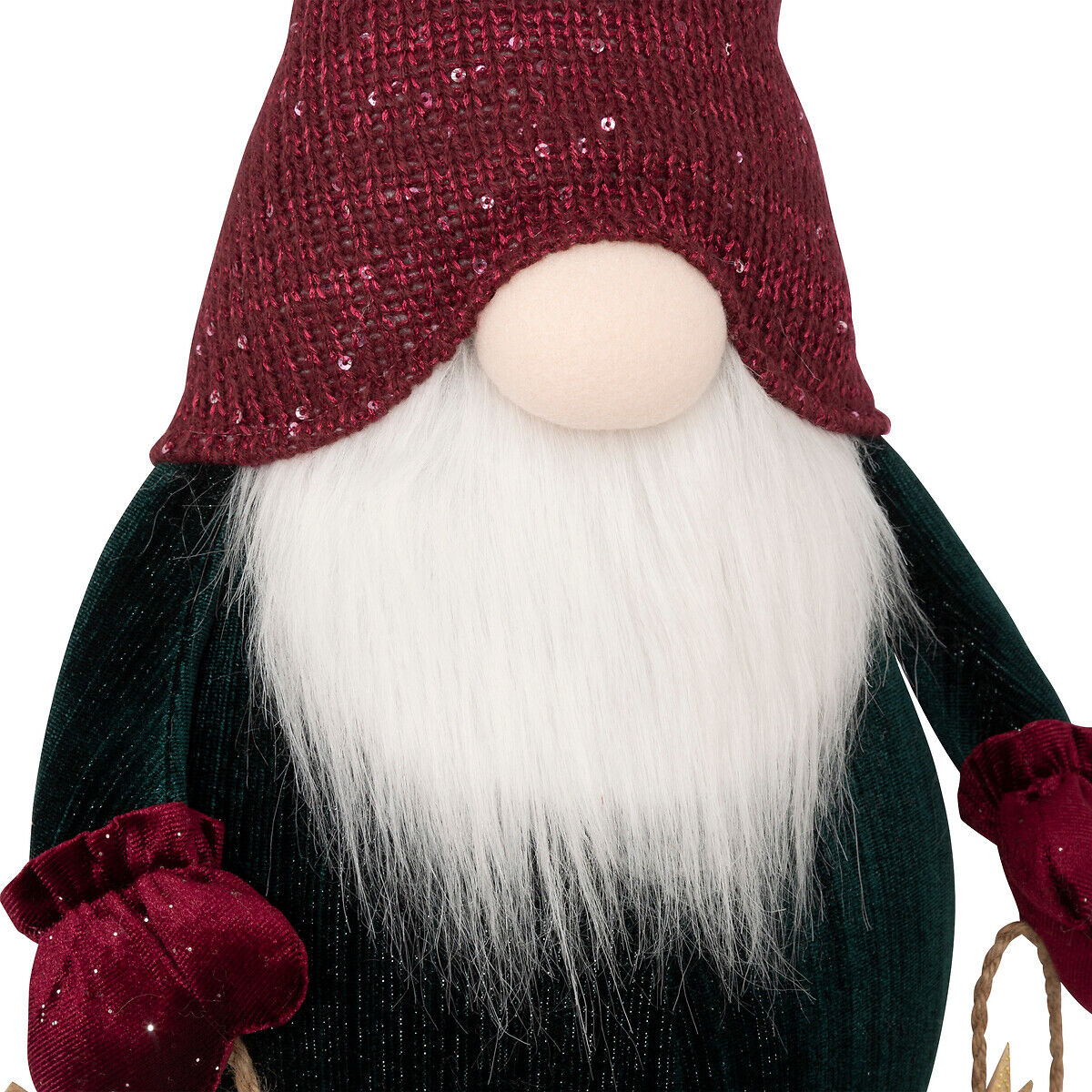 Figura gnomo com estrelas bordeaux 85cm, , large
