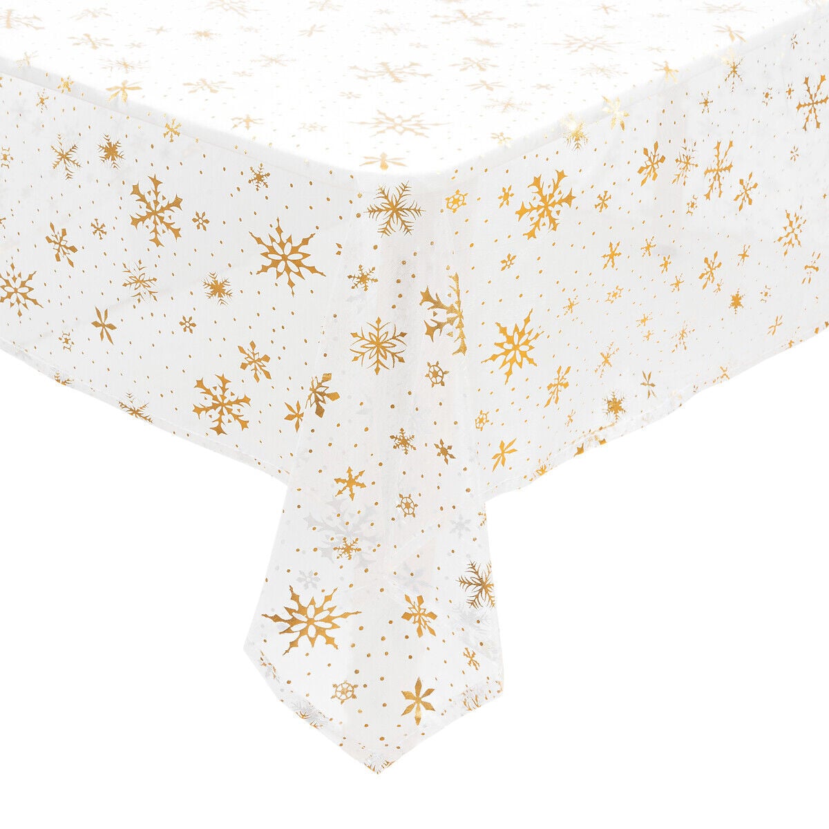 Toalha de mesa branco com flocos de neve 140x360cm, , large