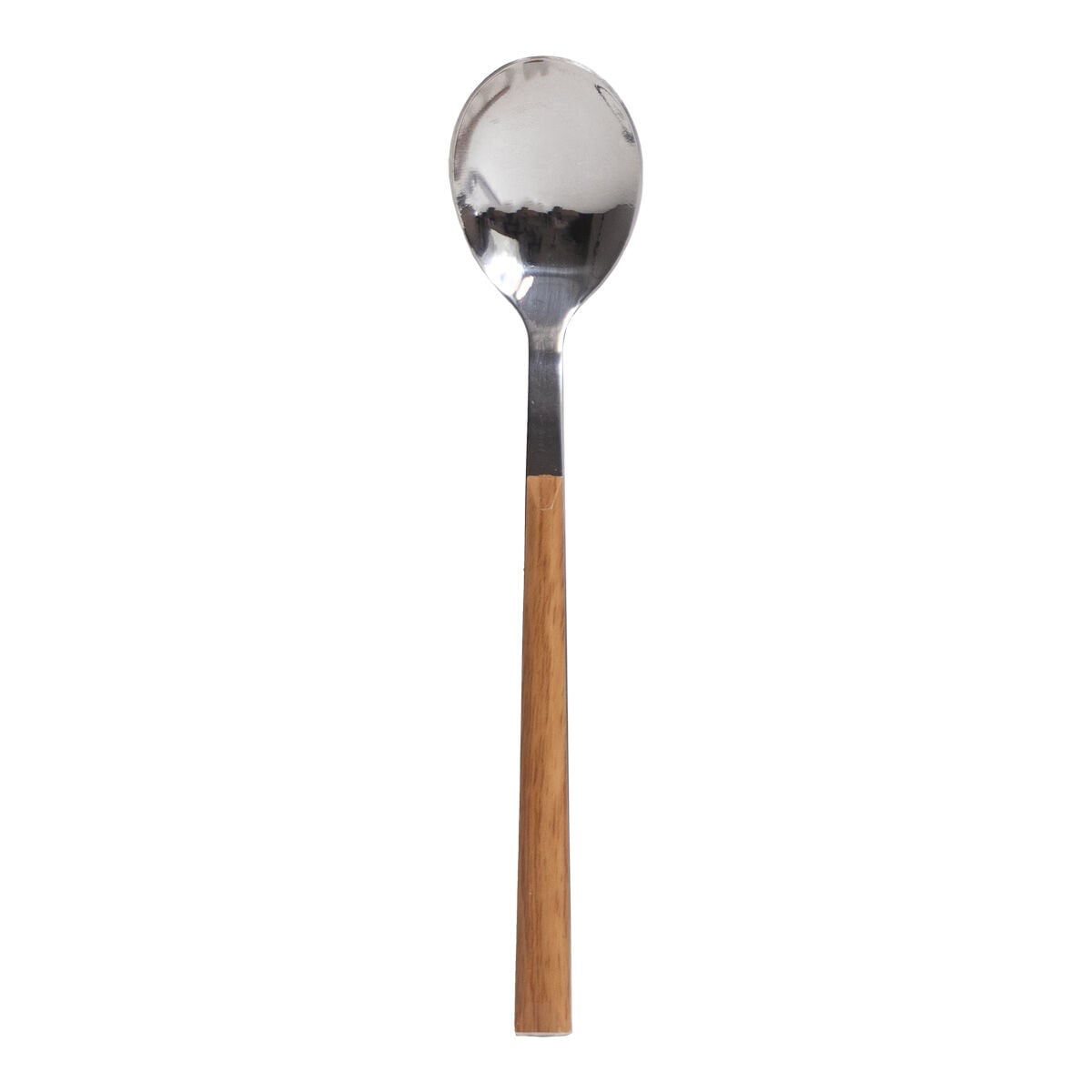 Colher de sobremesa LUNE em inox com cabo castanho, , large