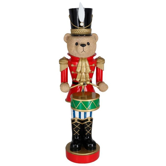 Figura Urso soldado com tambor, , large