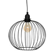 Candeeiro De Teto Victa Preto Redondo Em Metal 28cm