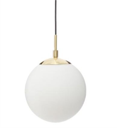 Candeeiro de teto dourado com bola de vidro e metal, , large