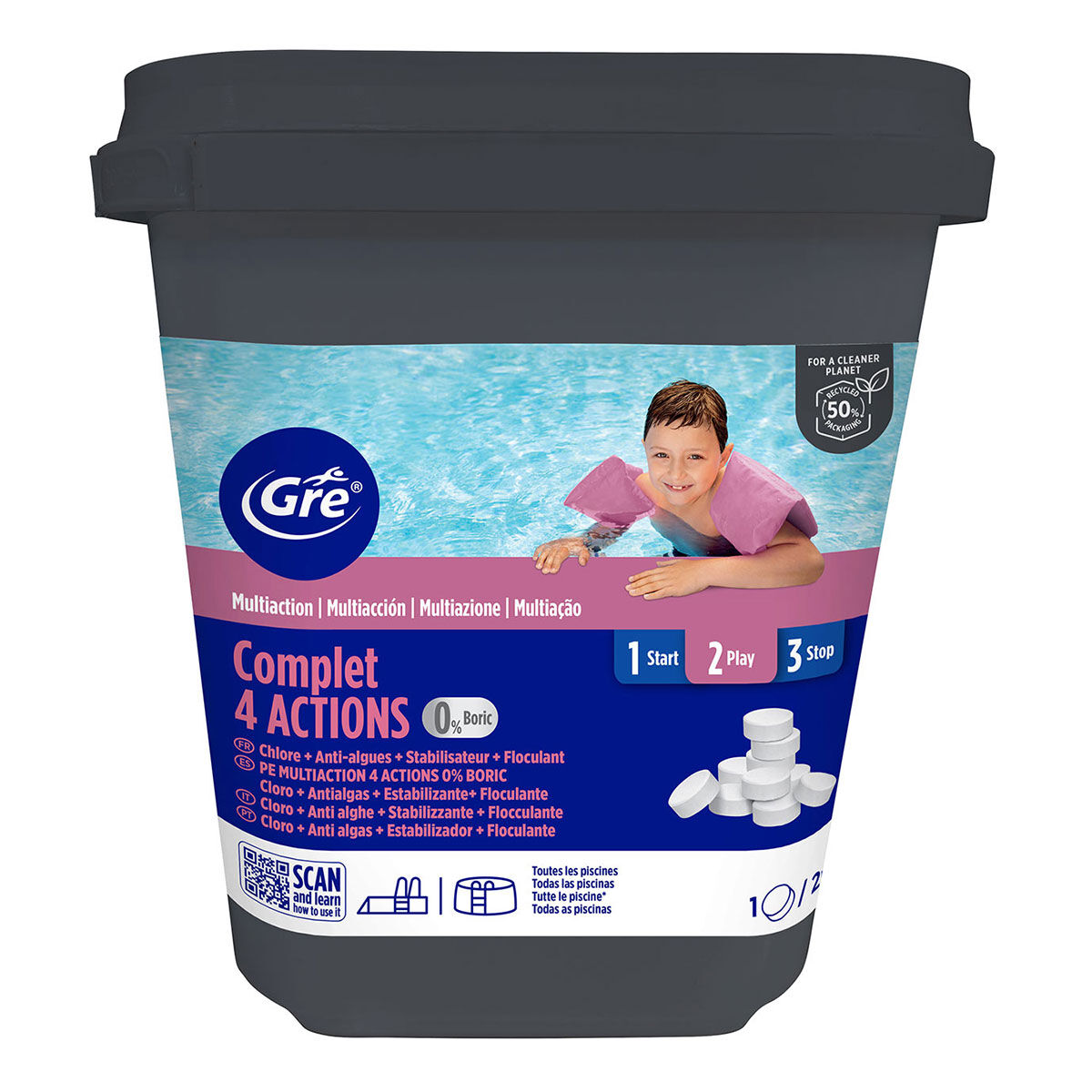 Pastilha multifunções complet 4 ações, , large