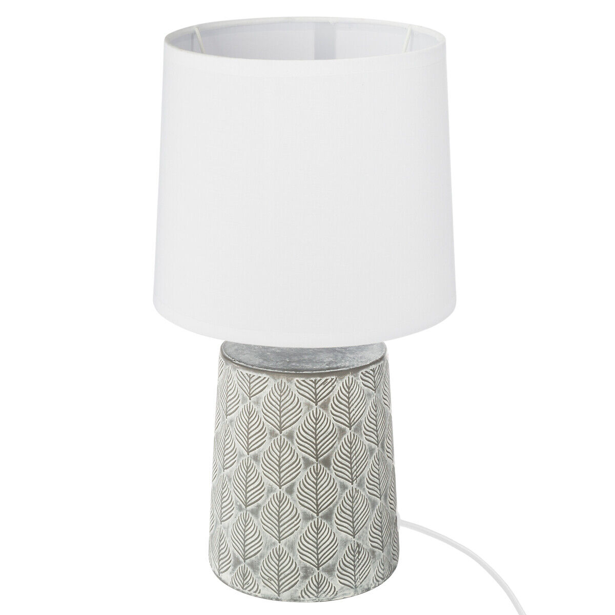 Candeeiro de mesa CYRIL branco com base decorada, , large