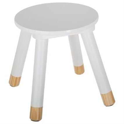 Tamborete DOUCEUR branco 26,5x24x24cm, , large
