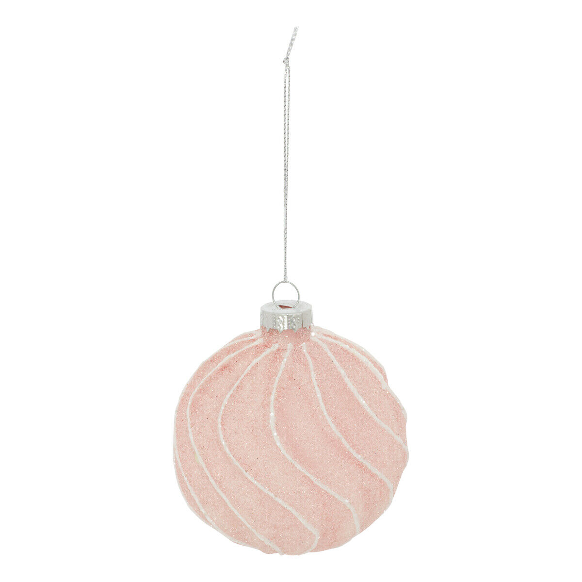 Bola de navidad relieve rosa 8cm, , large