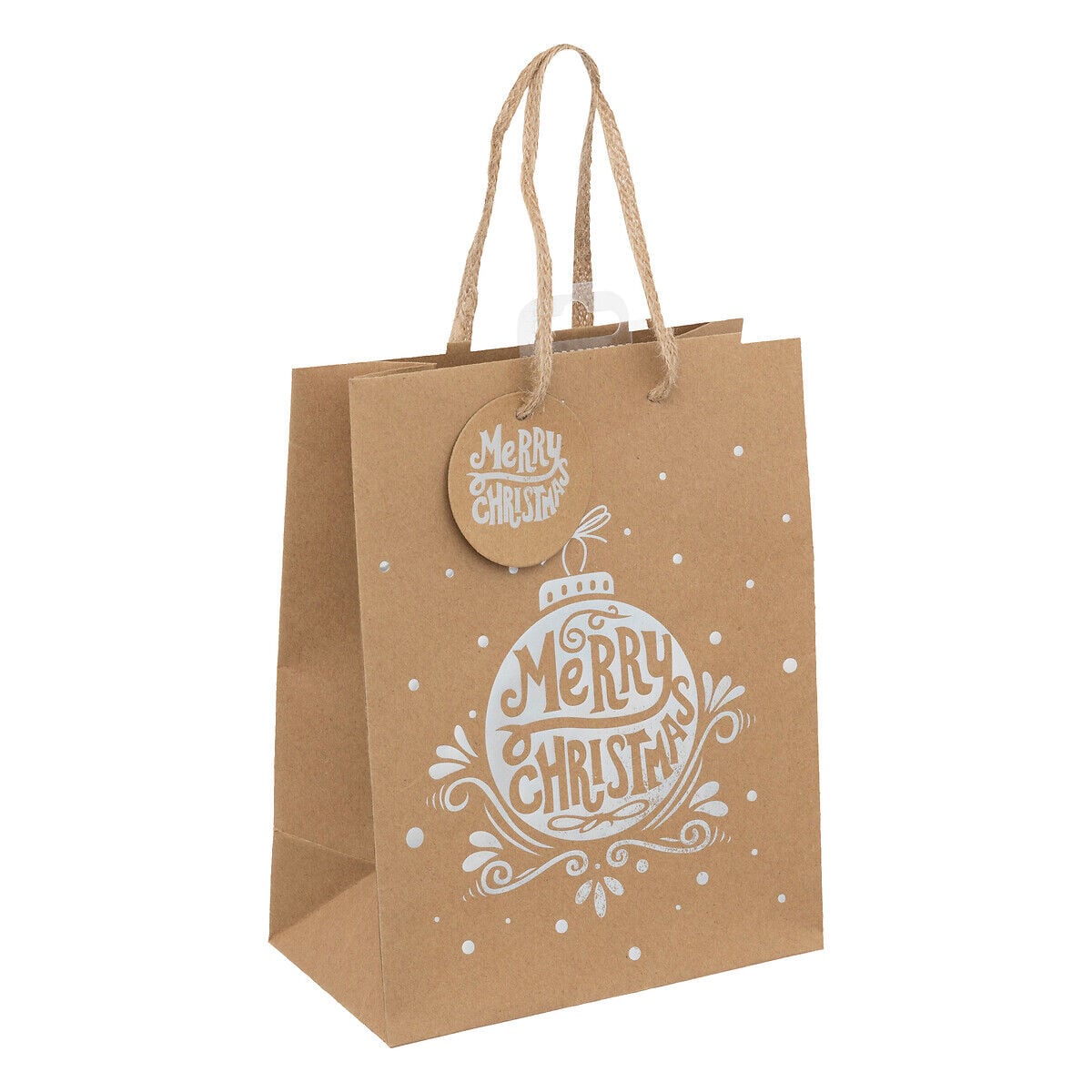 Saco de oferta decorativo holo castanho kraft 23cm, , large