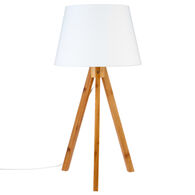 L&aacute;mpara De Mesa Bahi Blanca Bamb&uacute; 55Cm