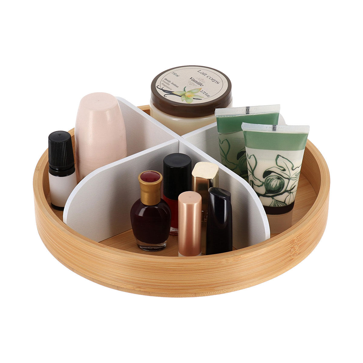 Rotating organiser black in bamboo, , large
