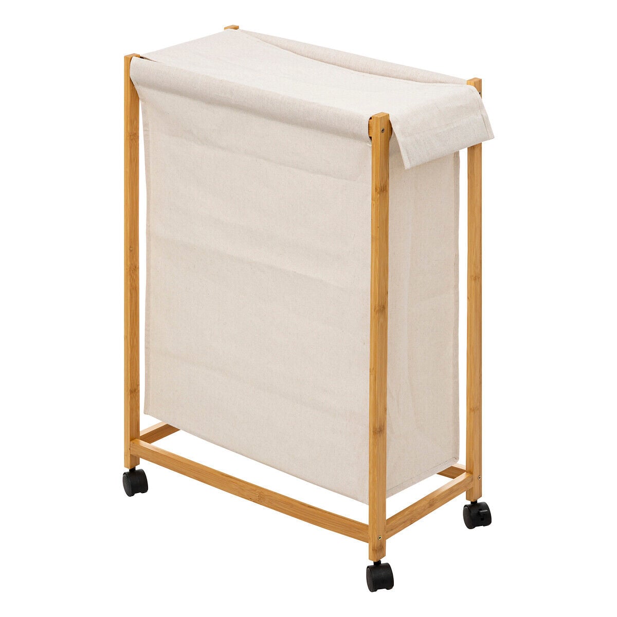 Cesto wc com rodas em bambu 52l, , large