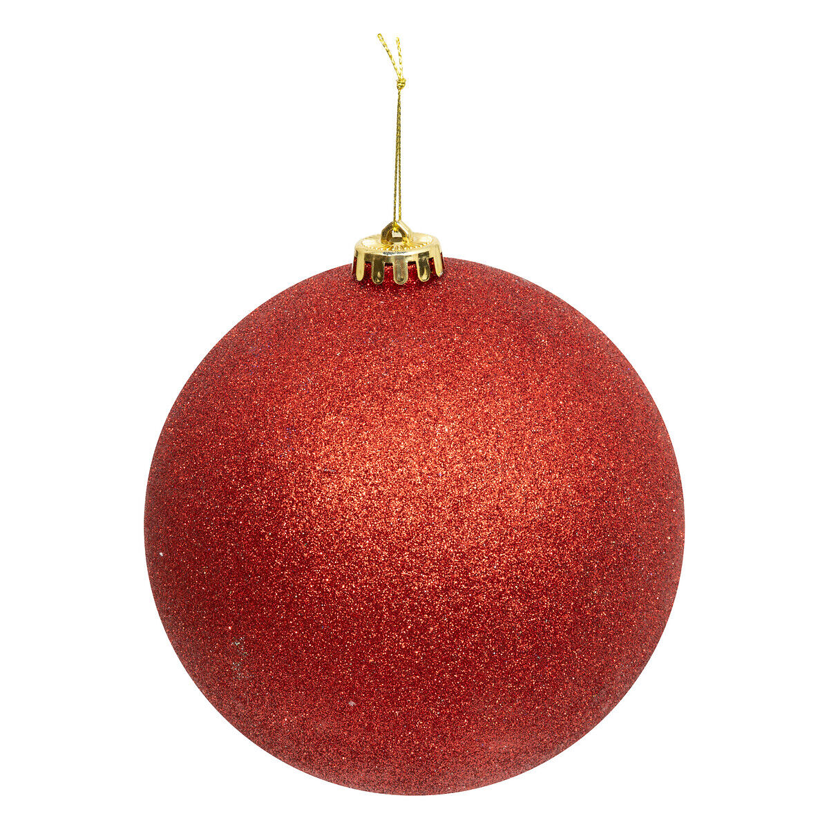 Christmas bauble maxi red with glitter, , large