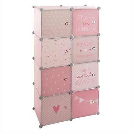 Coluna de arrumação dupla rosa 125x31,5x65cm, , large