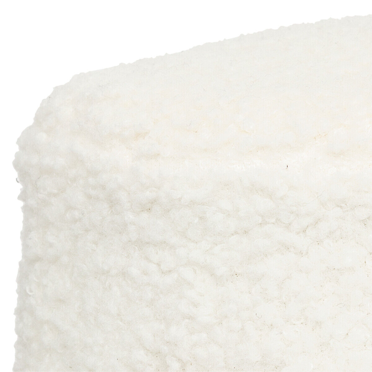 Tamborete INUIT branco em pelo bouclé, , large