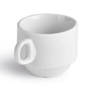 Taza de caf&eacute; apilable de porcelana blanca 9cl