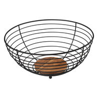Frutero Negro Metálico Y Madera 28cm
