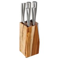 Juego 5 Cuchillos Con Soporte De Acacia