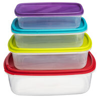 Juego 4 Recipientes Rect. C/Tapa Colores