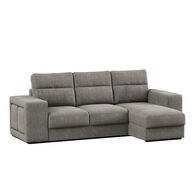 Sof&aacute; cama con chaise longue TRENTO gris