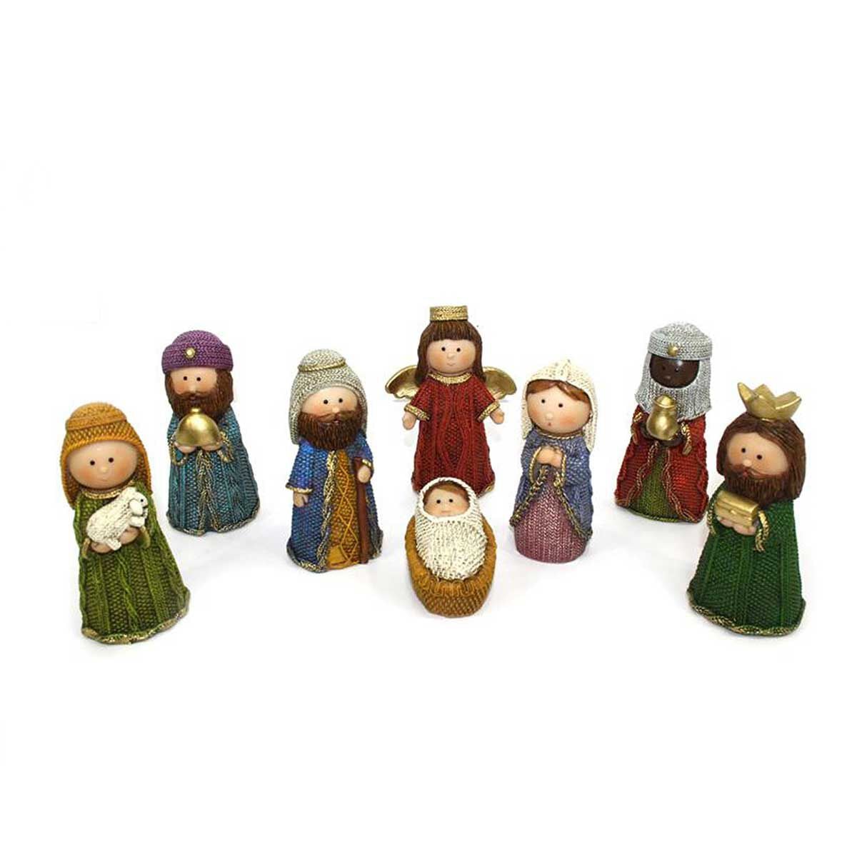 Conjunto de 8 figuras em resina para presépio, , large