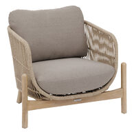 Sill&oacute;n DEONA gris pardo de madera de acacia