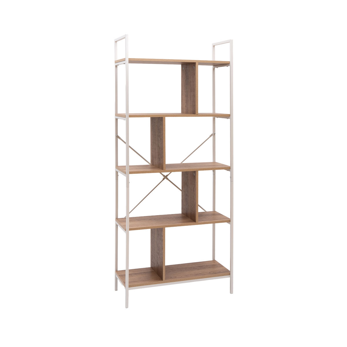 Estante branca descentrada com 5 prateleiras 170cm, , large